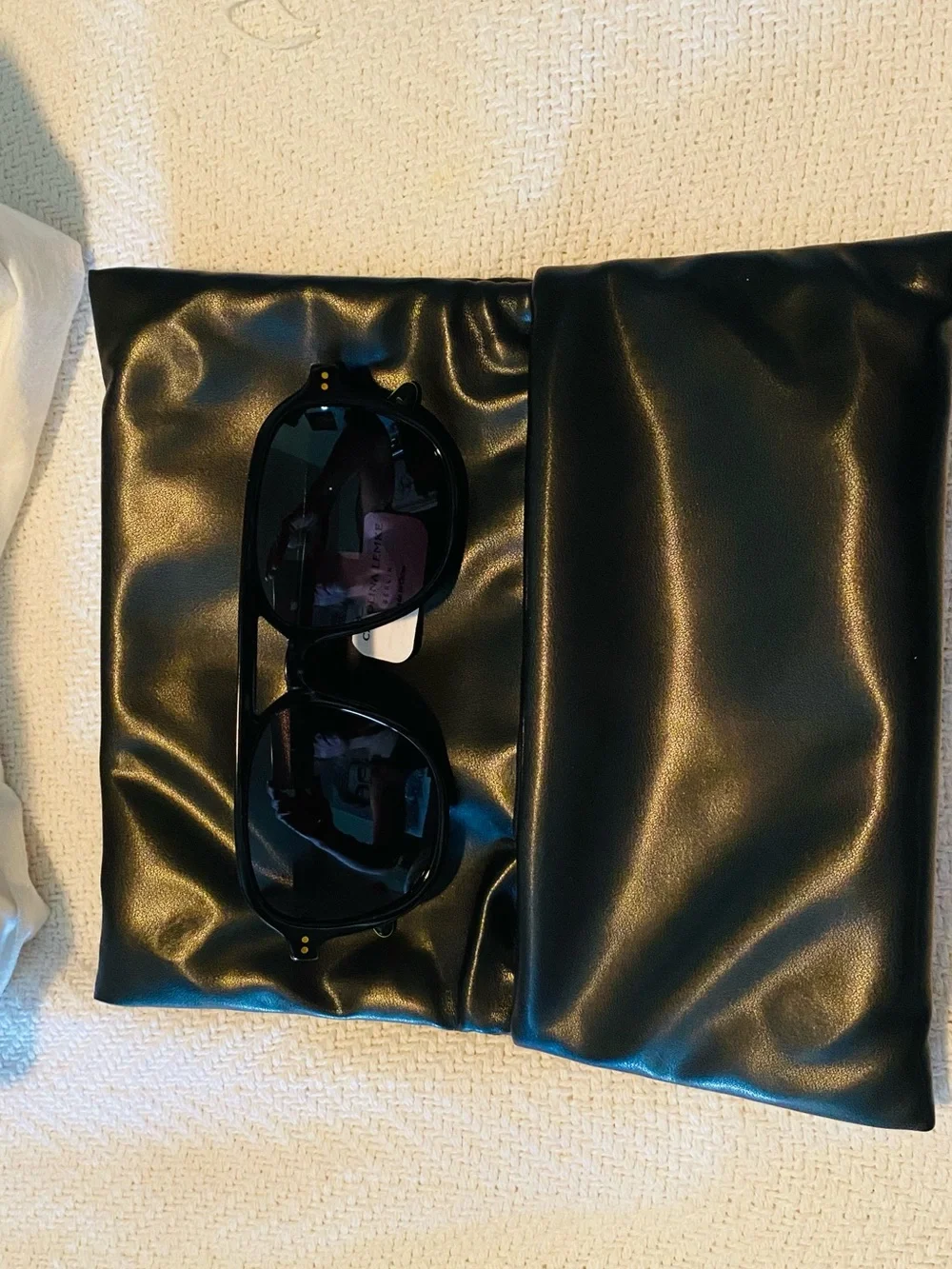 Carolina Lemke Men’s Black Aviator-Style Sunglasses with Rasta colored edges
